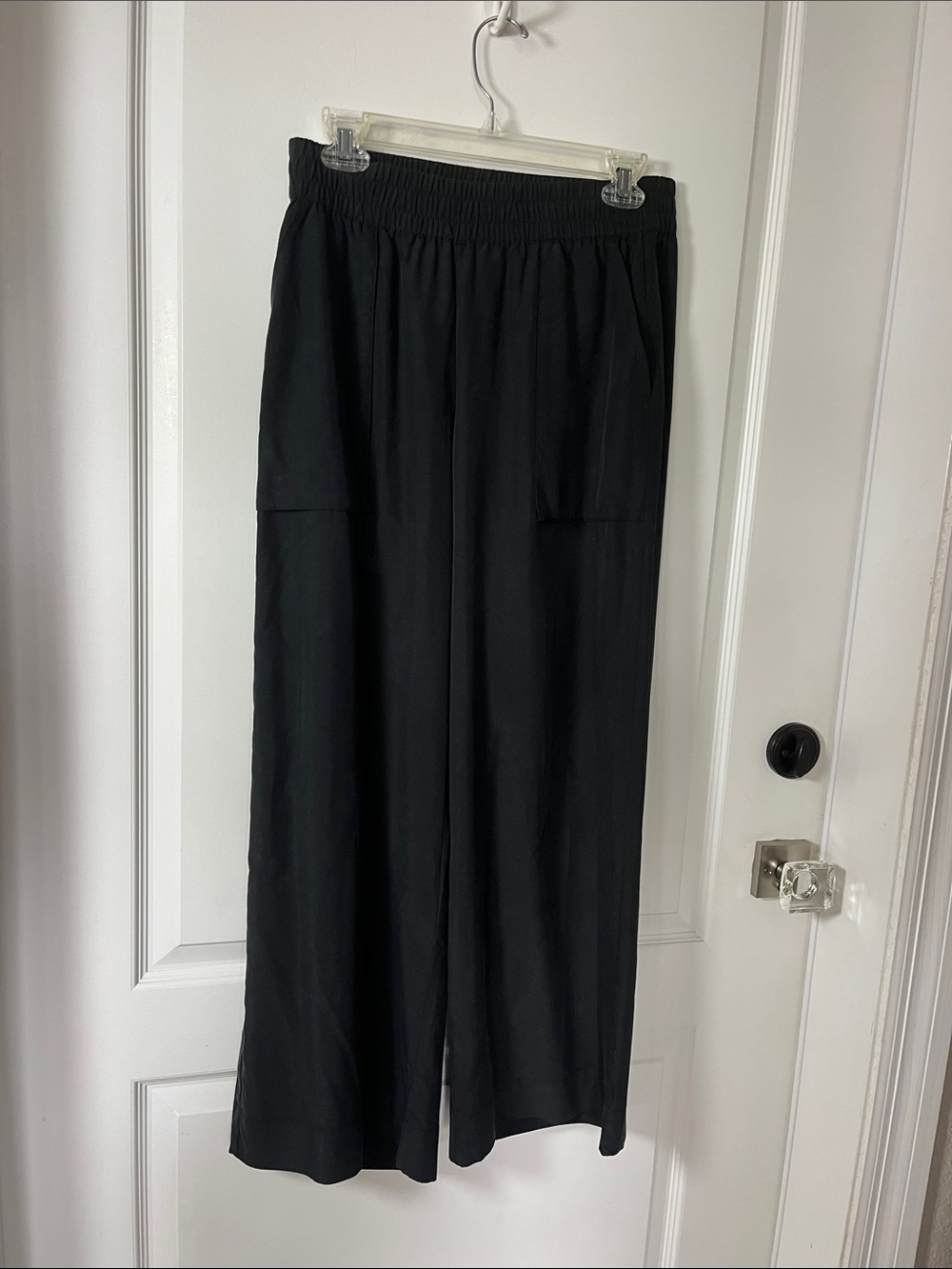 EUC Haven Well Within black linen blend wide leg Palazzo pants W/pockets small